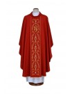 Embroidered red chasuble - IHS (20)