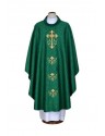 Embroidered green chasuble, damask fabric - Cross (22)