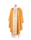 Gold embroidered chasuble, satin belt - IHS (23A)