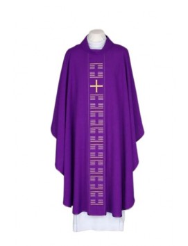 Embroidered purple chasuble - Cross (24)