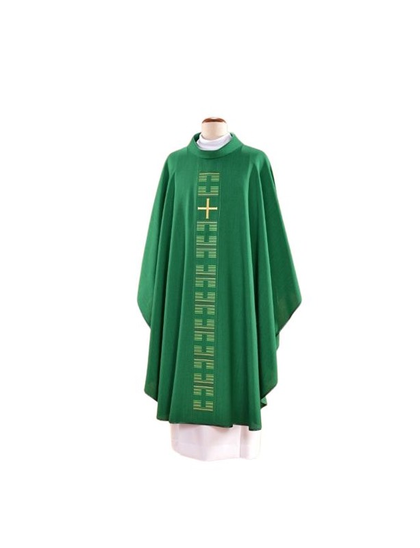 Embroidered green chasuble - Cross (24)