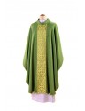 Embroidered green chasuble - woven belt (25)