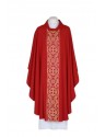 Embroidered red chasuble - woven belt (25)