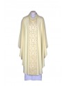 Chasuble ecru embroidered - woven belt (25)