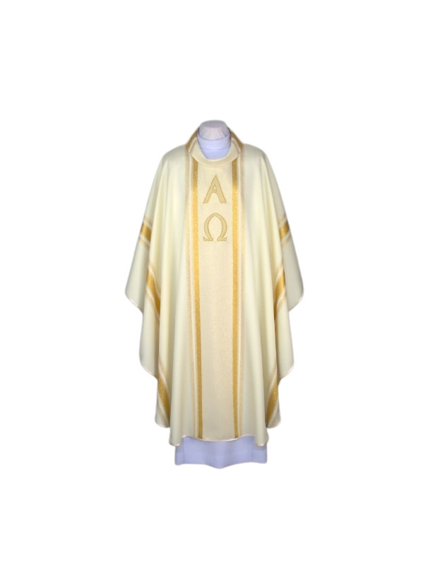 Goldenes Messgewand Alpha und Omega (A3)