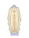 Embroidered ecru chasuble - IHS (26)