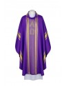 Embroidered purple chasuble - gold stripes (26)