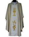 Embroidered chasuble, convex embroidery - chalice, ears