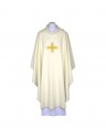 Chasuble embroidered ecru, gold trim (33)