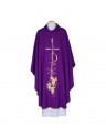 Embroidered chasuble purple, gold trim (38)