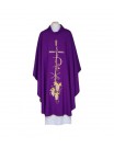 Embroidered chasuble purple, gold trim (38)