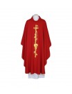 Embroidered chasuble red, gold trim (40)
