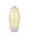 Chasuble embroidered ecru, gold trim (41)