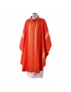 Embroidered chasuble red, gold trim (44)