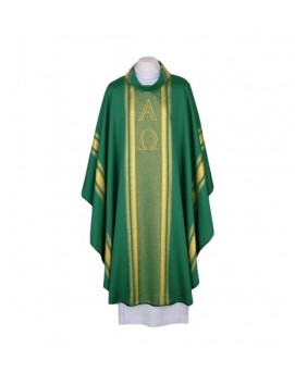 Embroidered chasuble green, gold trim (45)