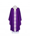Embroidered chasuble purple, narrow modern stripe (47)