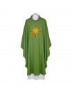 Green embroidered chasuble, cross (52)
