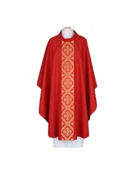 Embroidered chasuble red - woven, elegant belt (53)