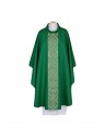Green embroidered chasuble - woven, elegant belt (56)