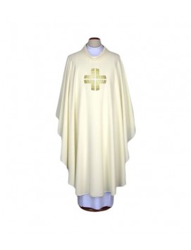 Messgewand gestickt ecru - Kreuz