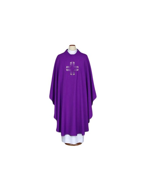 Embroidered chasuble purple - cross (58)