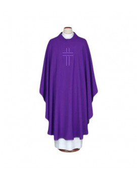 Embroidered chasuble purple - Cross (71)