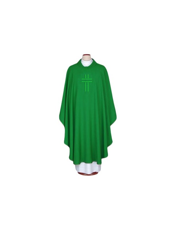 Chasuble brodée verte - Croix