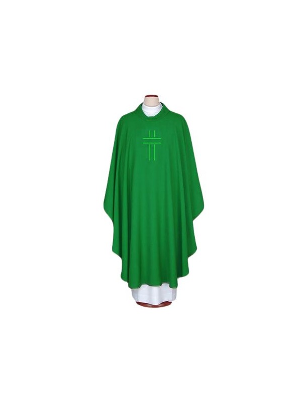 Green embroidered chasuble - Cross (72)