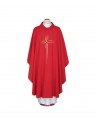 Chasuble brodée rouge - croix (75)