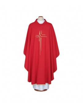 Embroidered chasuble red - cross (75)