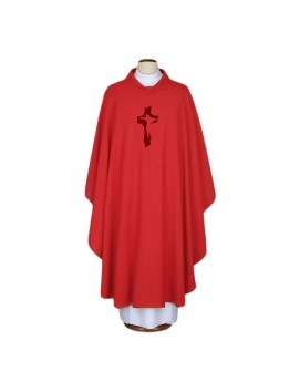 Chasuble brodée rouge - Croix