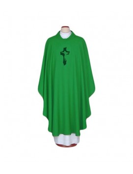 Green embroidered chasuble - Cross (81)