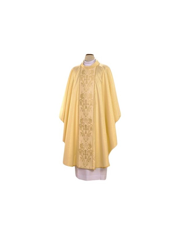 Chasuble with woven belt - light gold brocade (84)