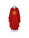 Embroidered red chasuble - Jerusalem Cross (86)