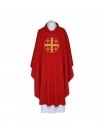 Embroidered red chasuble - Jerusalem Cross (86)