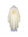 Ecru embroidered chasuble - Jerusalem Cross (87)