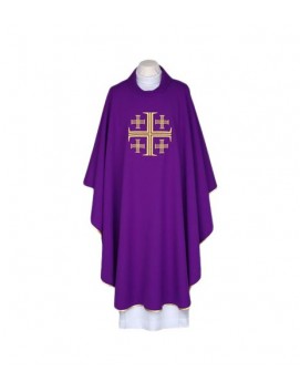 Embroidered chasuble purple - Jerusalem Cross (88)