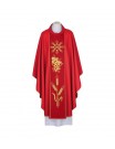 Chasuble red with IHS - woven decorative belt (93)