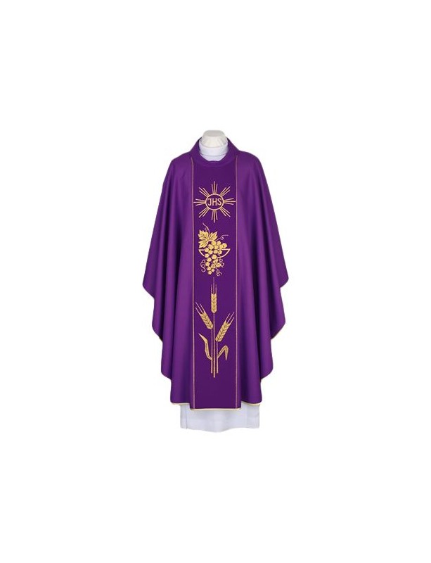 Casula viola con IHS - cintura decorativa intrecciata (94)