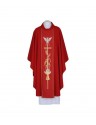 Chasuble red with symbolism of the Holy Spirit - woven belt (97)