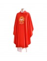 Chasuble red with symbolism of the Holy Spirit - embroidered belt (98)