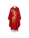Embroidered red chasuble - Holy Trinity motif (99)