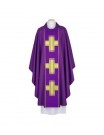 Purple chasuble, woven belt - Crosses (103)