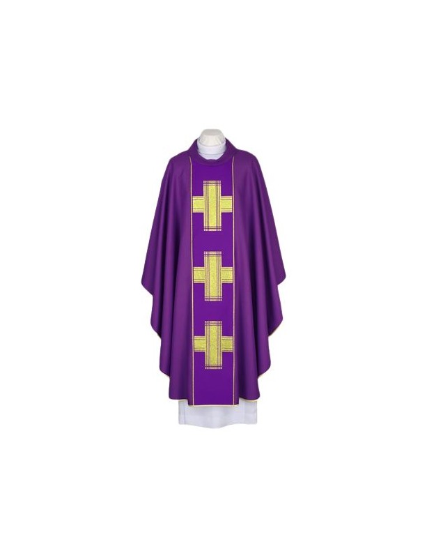 Casula viola, cintura intrecciata - Croci (103)