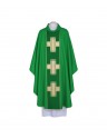 Green chasuble, woven belt - Crosses (104)