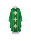 Green chasuble, woven belt - Crosses (104)
