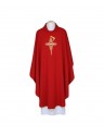 Red chasuble, embroidered belt - Crosses (106)