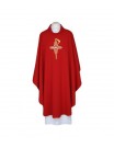 Red chasuble, embroidered belt - Crosses (106)