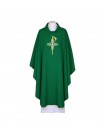Green chasuble, embroidered belt - Crosses (109)
