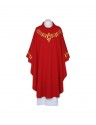 Red chasuble, embroidered belt - IHS (110)